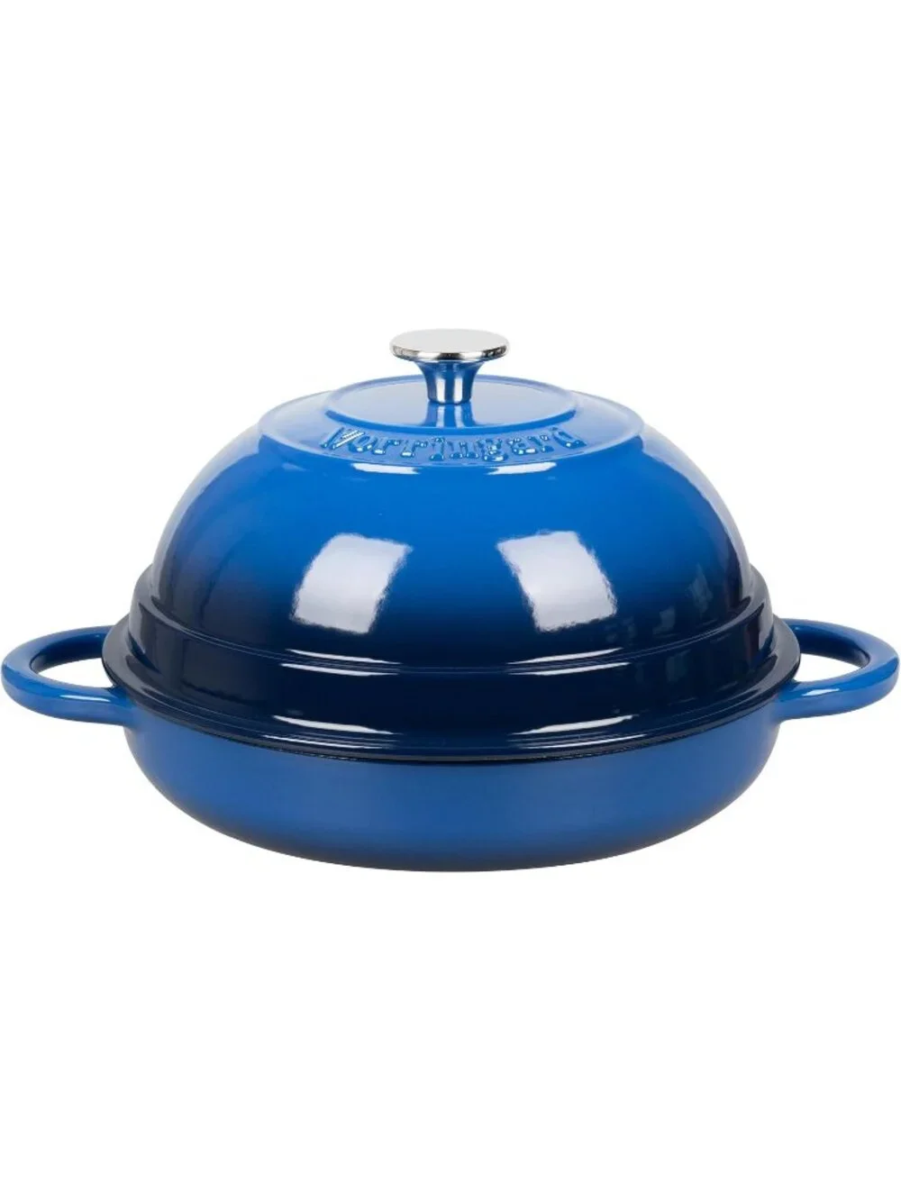 6 Quart Blue Cast Iron Enameled Dutch Oven Pot with Lid for Bread Baking Pan